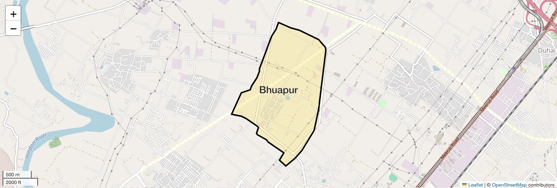 Location Map of Bhuapur, Ghaziabad