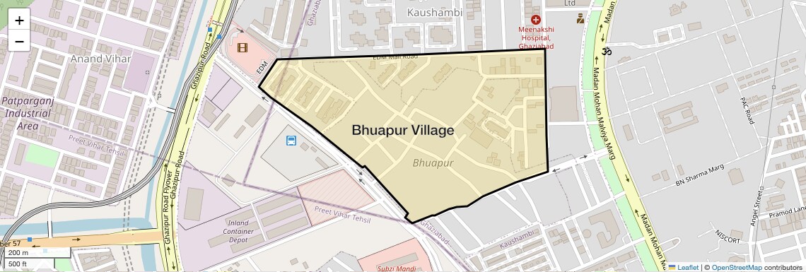 Location Map of Bhuapur Village, Ghaziabad