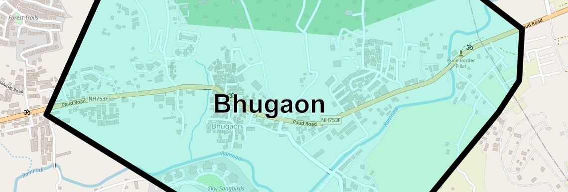 Location Map of Bhugaon, Pune