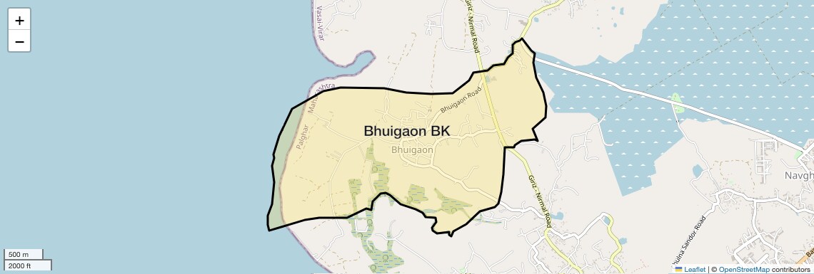 Location Map of Bhuigaon BK, Palghar