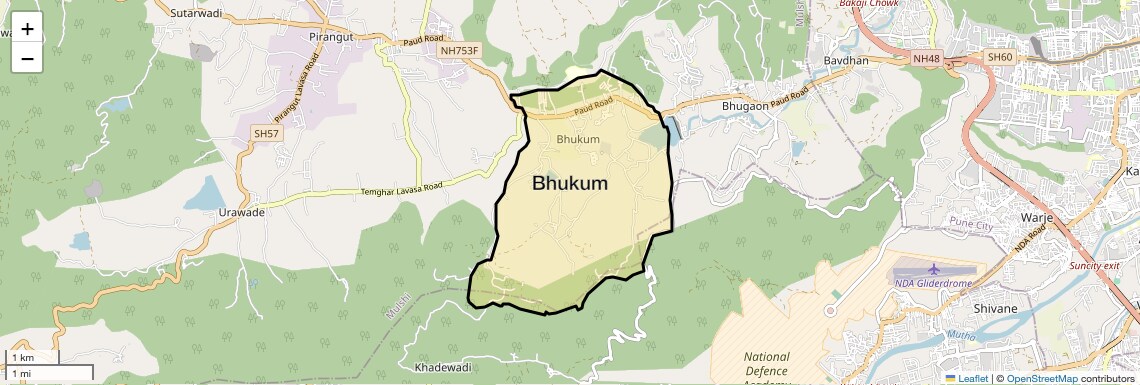 Location Map of Bhukum, Pune