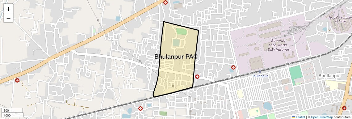 Location Map of Bhulanpur PAC, Varanasi
