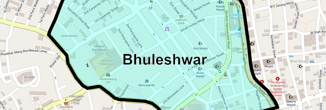Location Map of Bhuleshwar, Mumbai