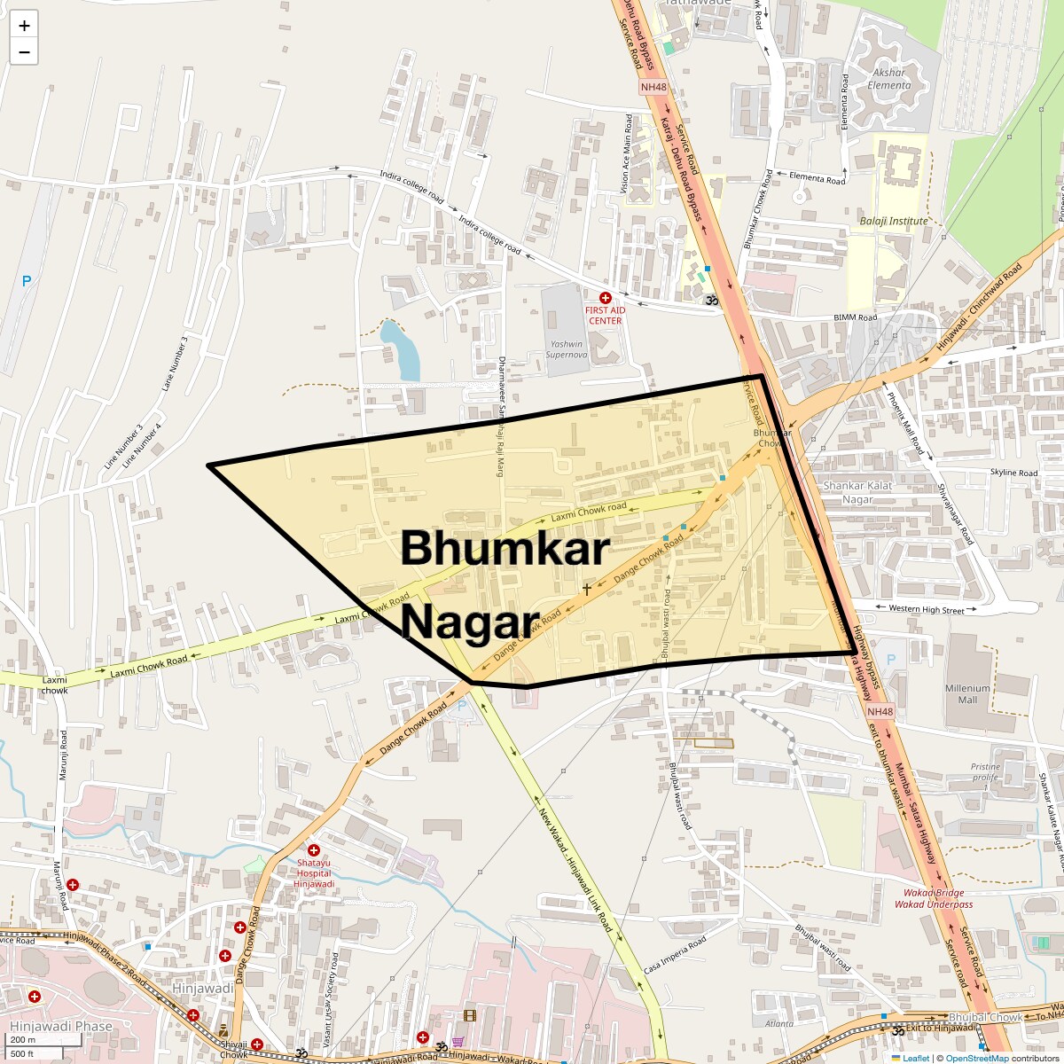 Location Map of Bhumkar Nagar, Pune