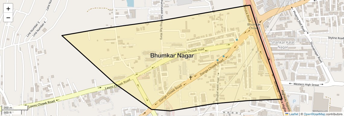 Location Map of Bhumkar Nagar, Pune
