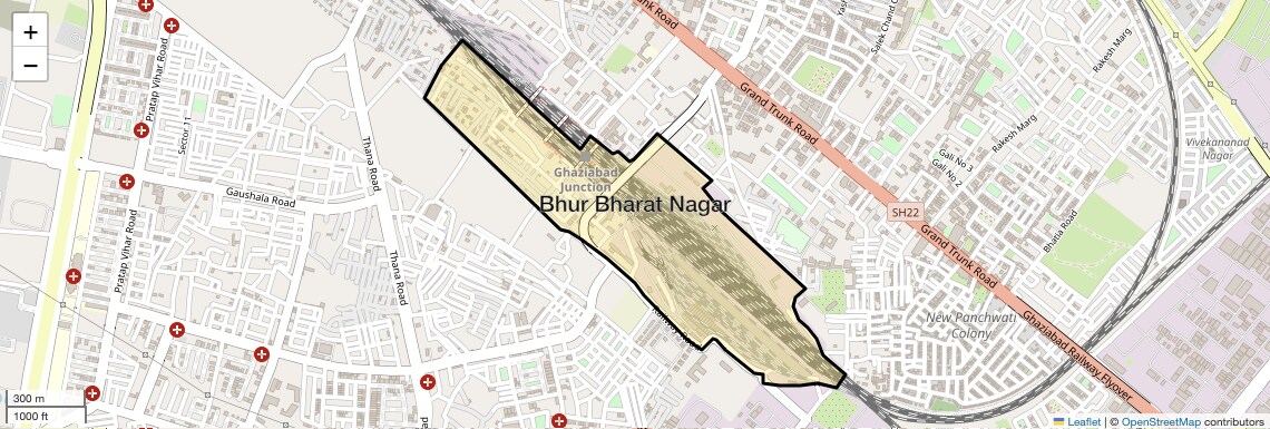 Location Map of Bhur Bharat Nagar, Ghaziabad