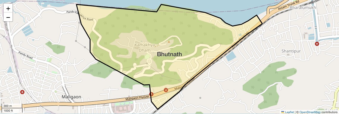 Location Map of Bhutnath, Guwahati