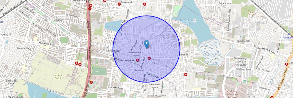 Location Map of Bhuvaneshwari Nagar, Bangalore