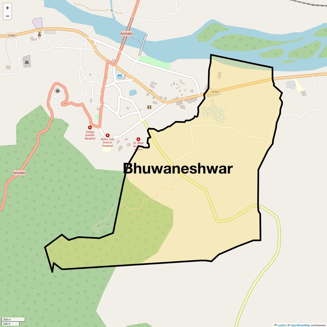 Location Map of Bhuwaneshwar, Navi Mumbai