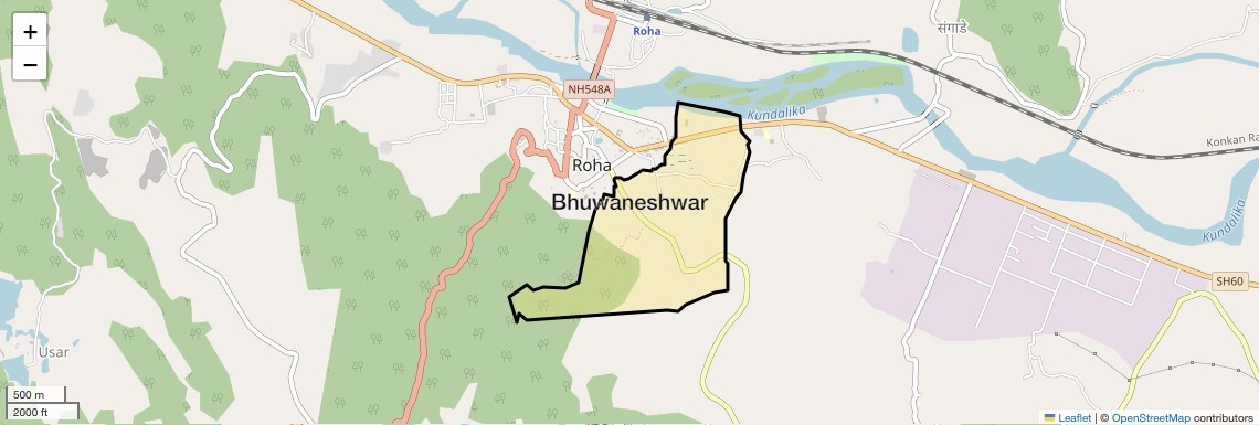 Location Map of Bhuwaneshwar, Navi Mumbai