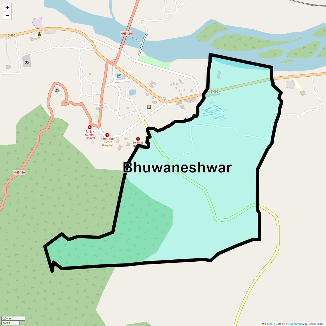 Location Map of Bhuwaneshwar, Navi Mumbai