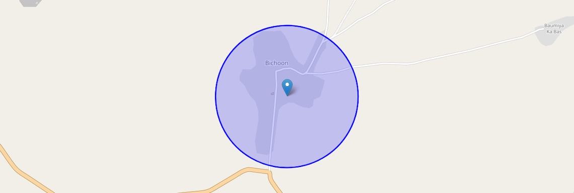 Location Map of Bichoon, Jaipur