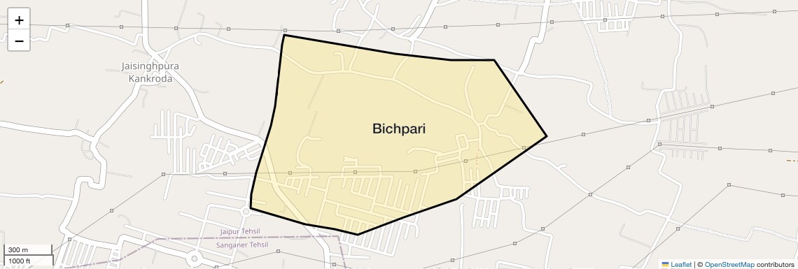 Location Map of Bichpari, Jaipur
