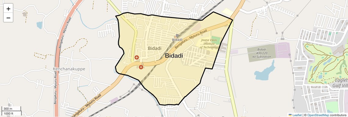 Location Map of Bidadi, Bangalore