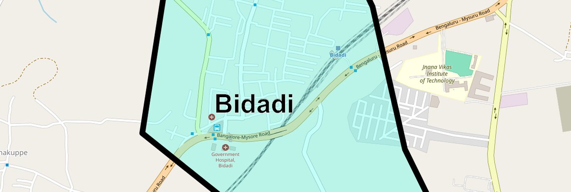Location Map of Bidadi, Bangalore
