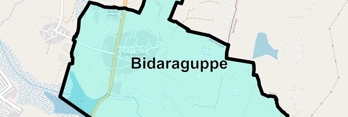 Location Map of Bidaraguppe, Bangalore