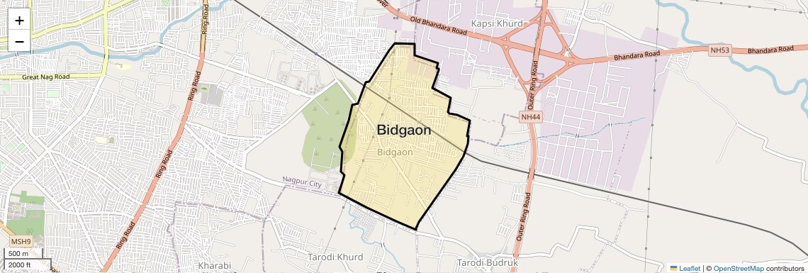 Location Map of Bidgaon, Nagpur