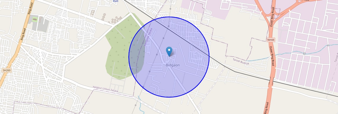 Location Map of Bidgaon, Nagpur