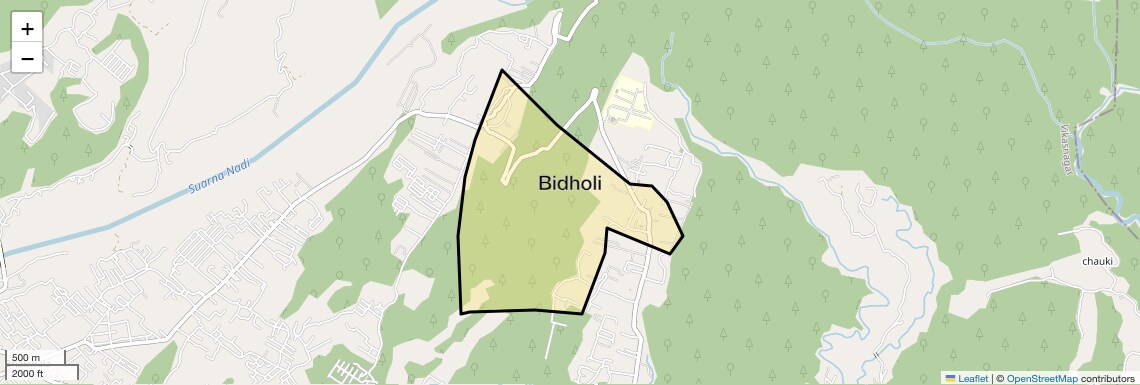 Location Map of Bidholi, Dehradun