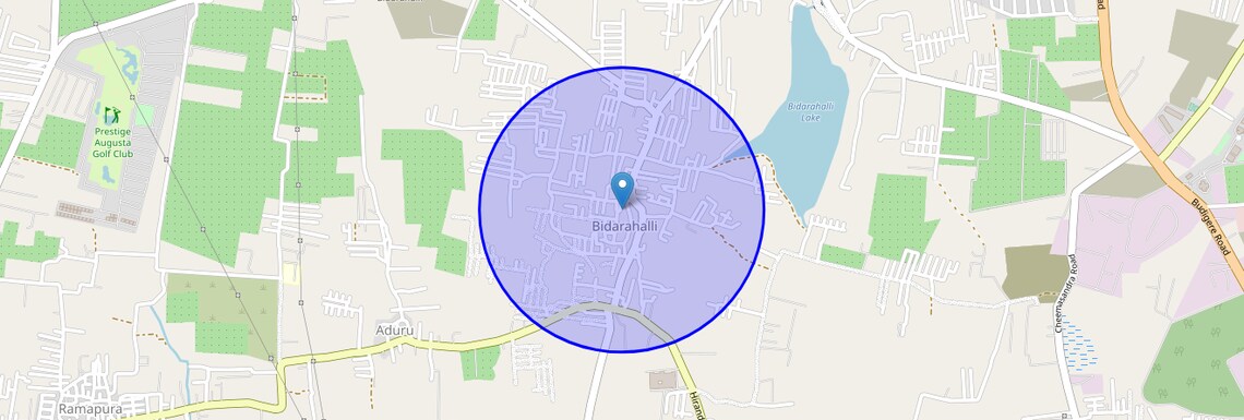 Location Map of Bidrahalli, Bangalore