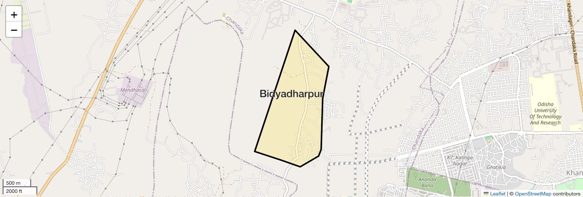 Location Map of Bidyadharpur, Bhubaneswar