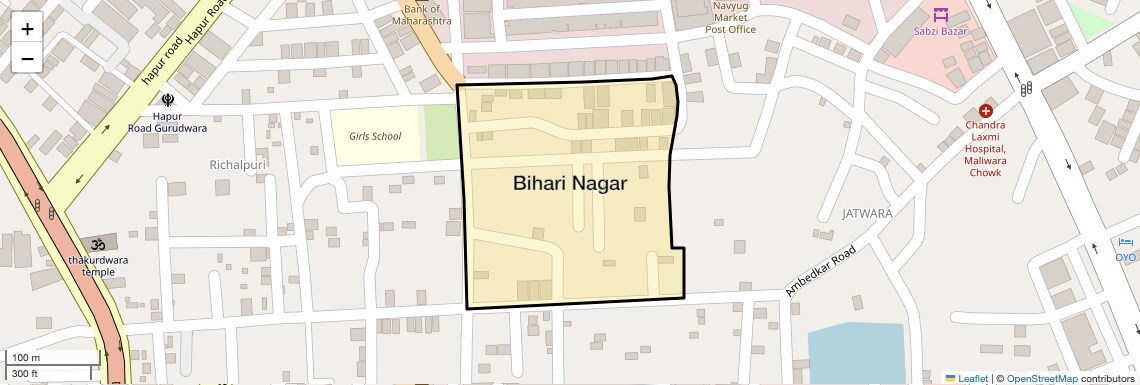 Location Map of Bihari Nagar, Ghaziabad
