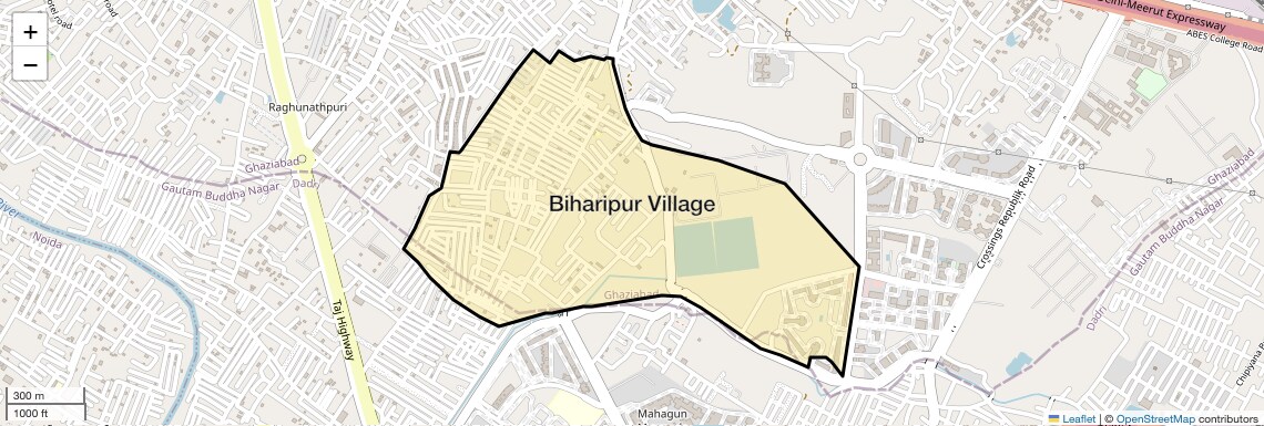 Location Map of Biharipur Village, Ghaziabad