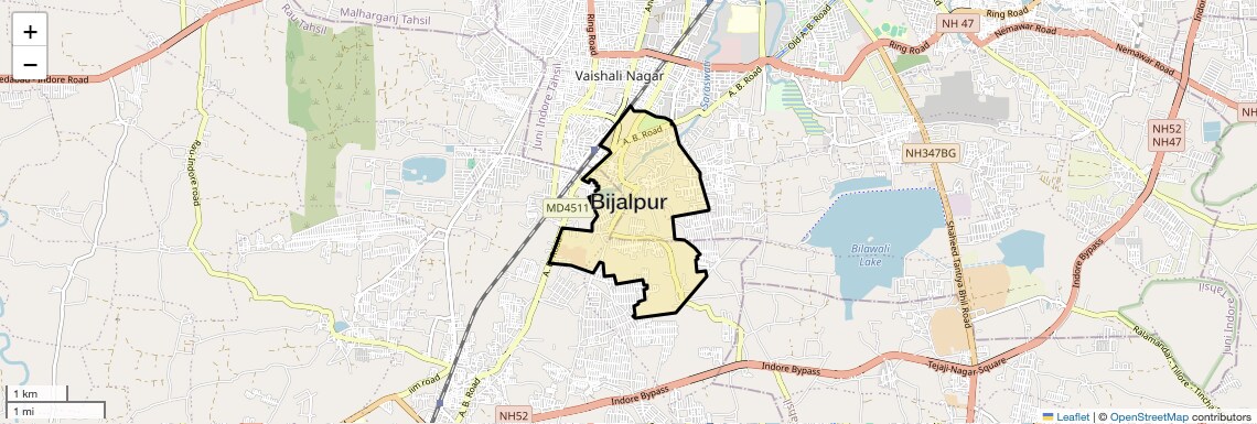 Location Map of Bijalpur, Indore