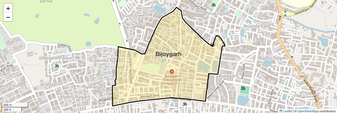 Location Map of Bijoygarh, Kolkata