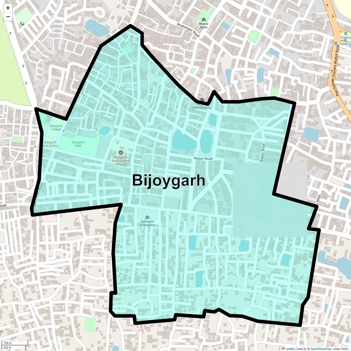 Location Map of Bijoygarh, Kolkata