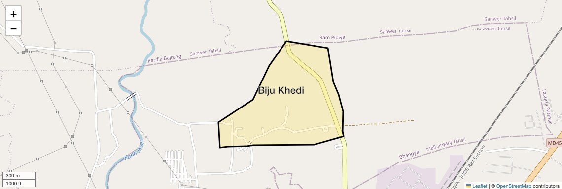 Location Map of Biju Khedi, Indore