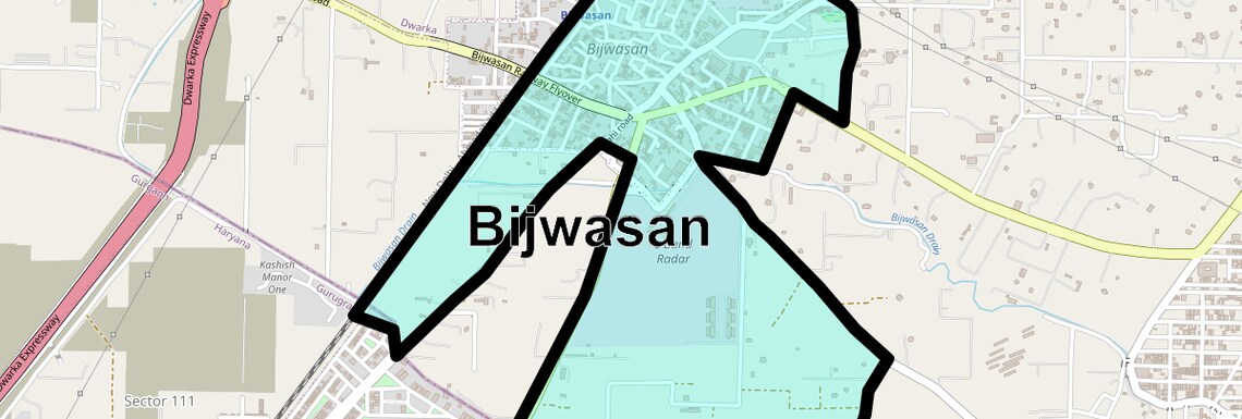 Location Map of Bijwasan, Delhi