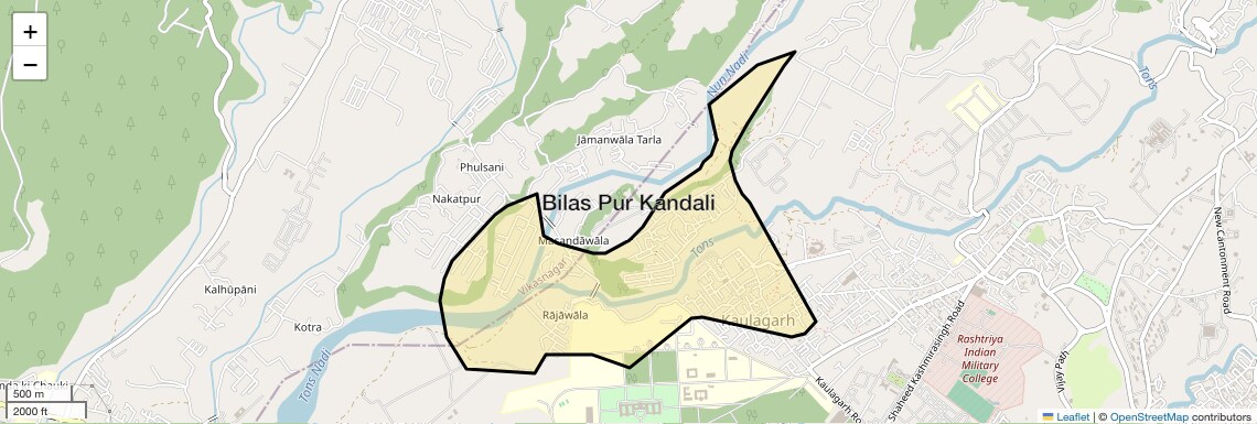 Location Map of Bilas Pur Kandali, Dehradun