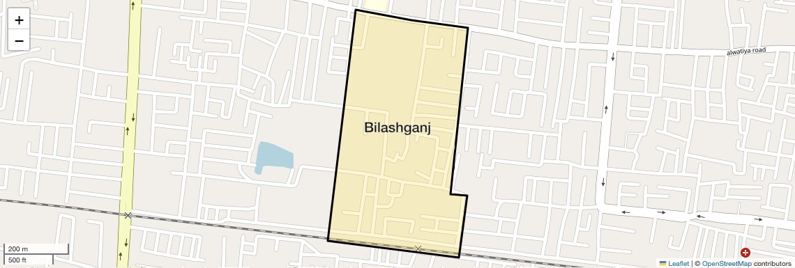 Location Map of Bilashganj, Agra