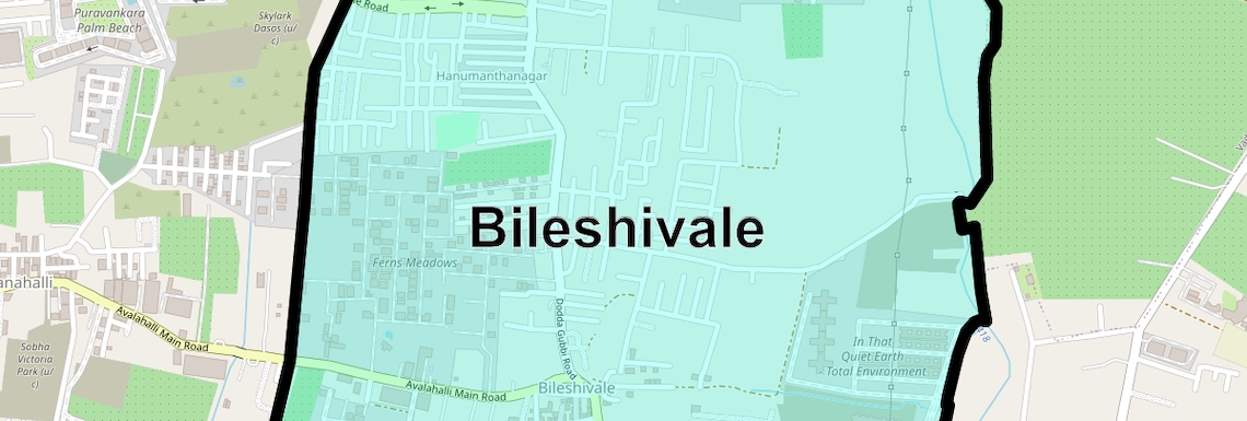 Location Map of Bileshivale, Bangalore