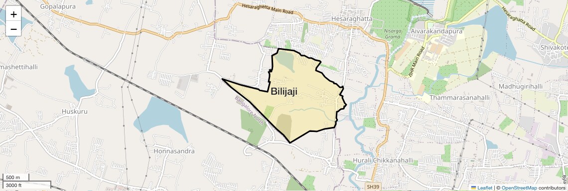 Location Map of Bilijaji, Bangalore