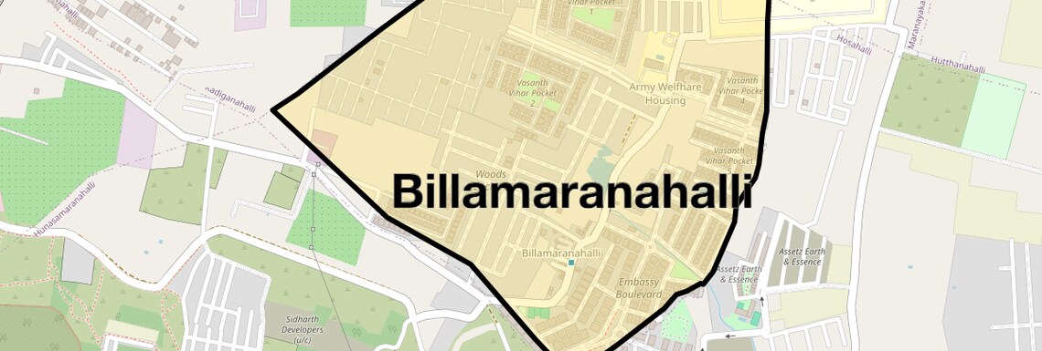 Location Map of Billamaranahalli, Bangalore