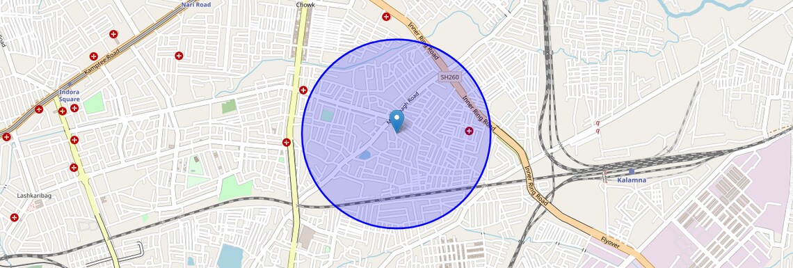 Location Map of Binaki, Nagpur