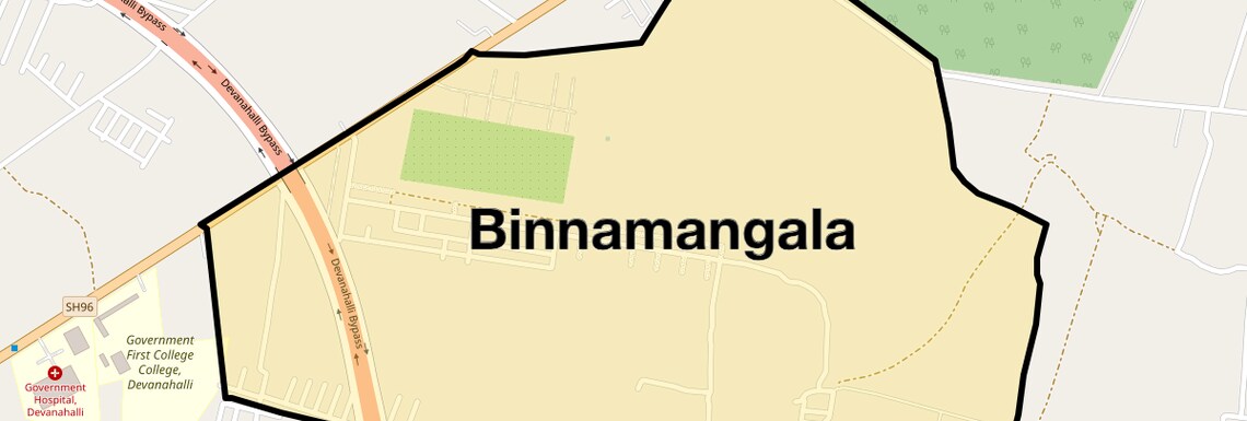 Location Map of Binnamangala, Bangalore