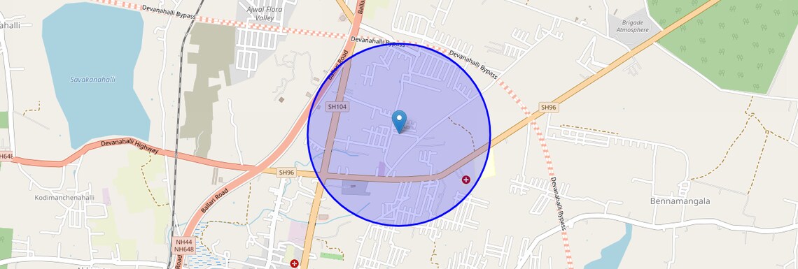 Location Map of Binnamangala, Bangalore