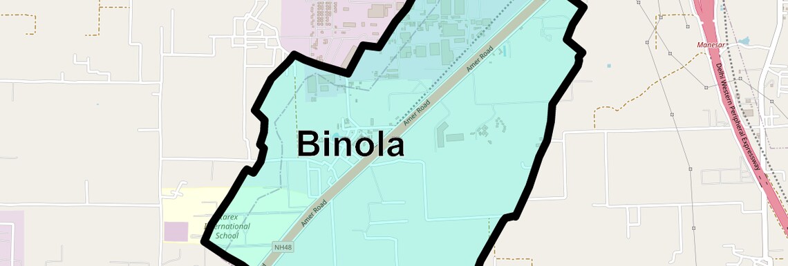 Location Map of Binola, Gurgaon
