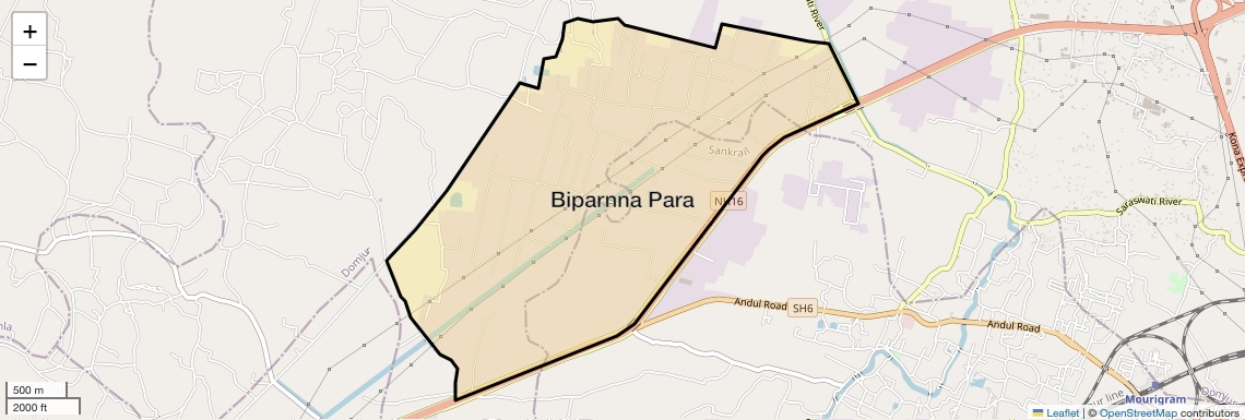 Location Map of Biparnna Para, Kolkata