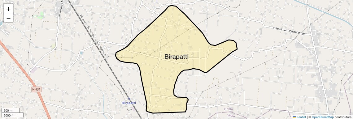 Location Map of Birapatti, Varanasi