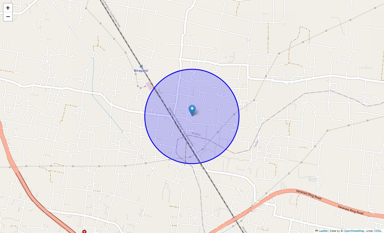 Location Map of Birapatti, Varanasi