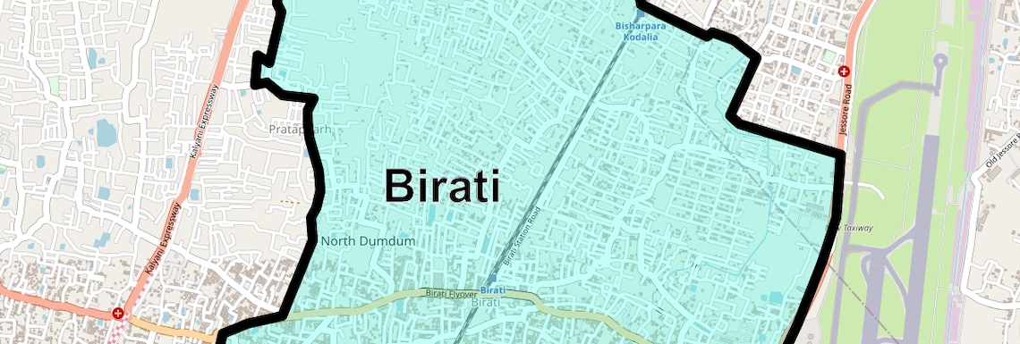 Location Map of Birati, Kolkata