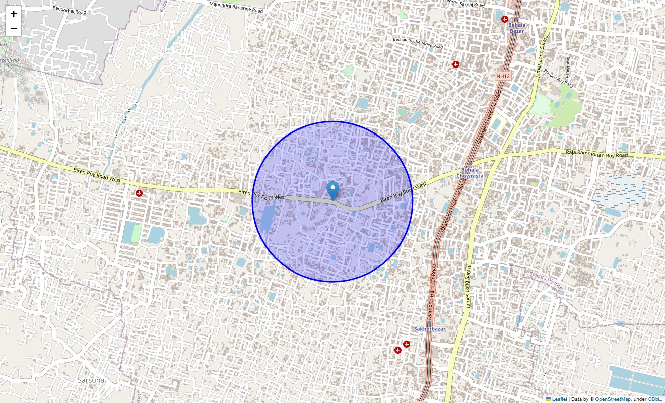 Biren Roy Road (west) Map