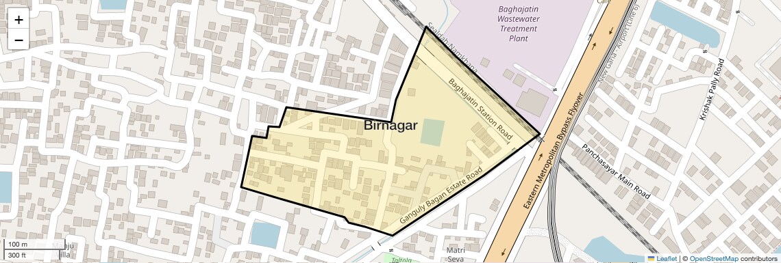 Location Map of Birnagar, Kolkata