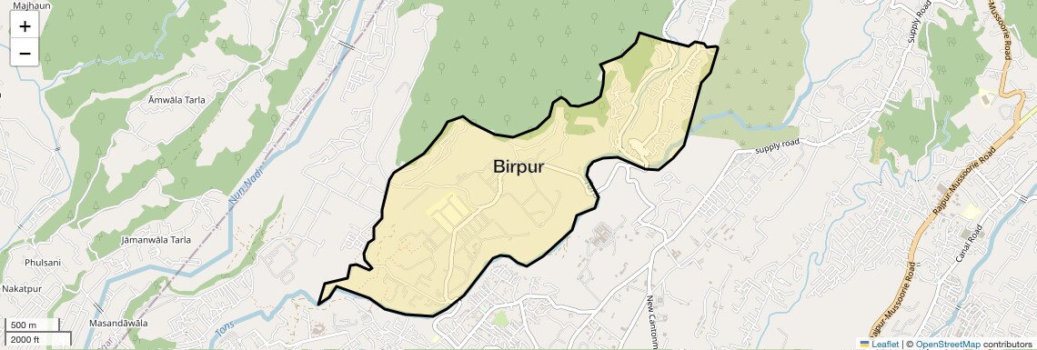 Location Map of Birpur, Dehradun