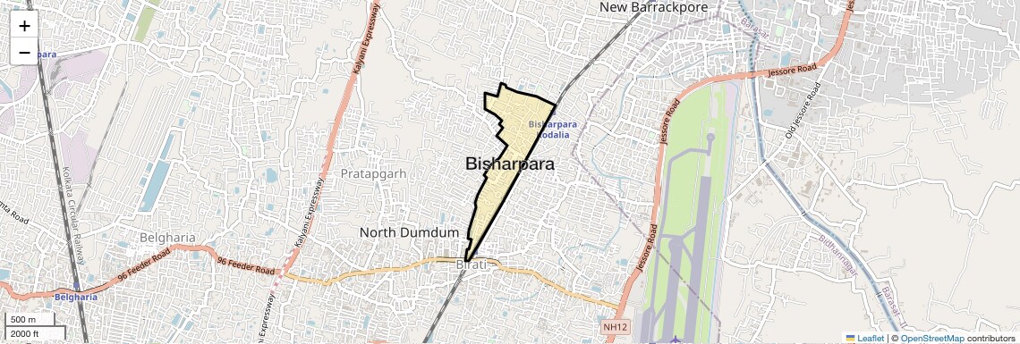 Location Map of Bisharpara, Kolkata