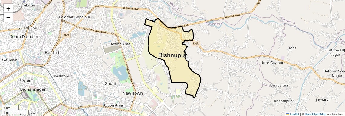 Location Map of Bishnupur, Kolkata